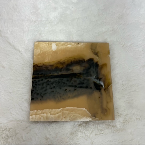 WEST ELM CORDAI SQUARE RESIN COASTERS SET OF 4 IN BROWN - Picture 10 of 12